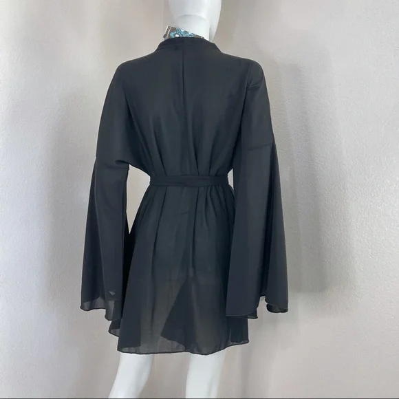 Black wrap dress Boohoo 12 black mini wrap dress - Picture 4 of 13